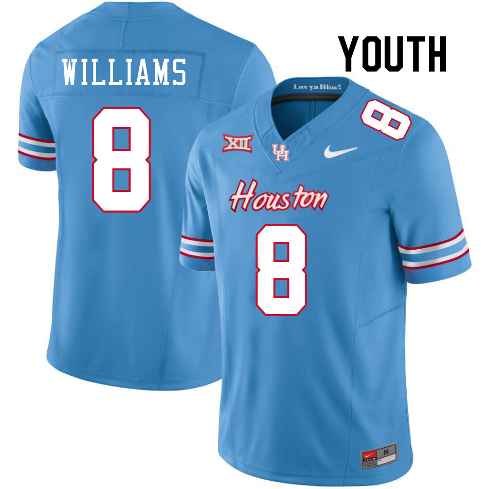 Youth #8 Devan Williams Houston Cougars College Football Jerseys Stitched-Oilers